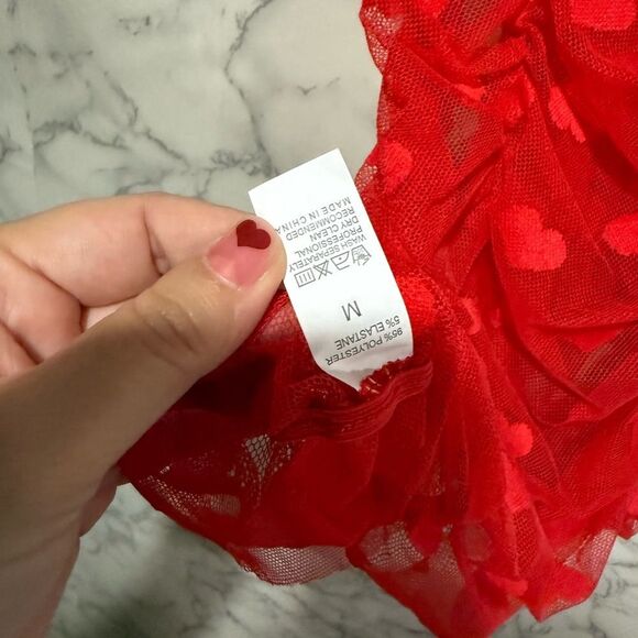 Red Lace Women Intimates Sexy Set Lingerie - Picture 3 of 5